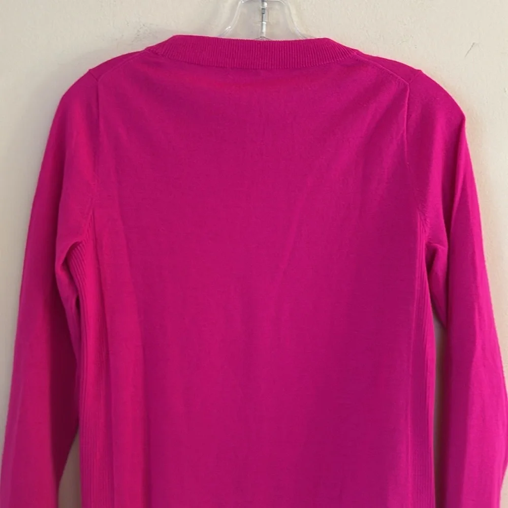 J Crew Crew Neck Pull Over Merino Wool Blend Sweater in Hot Pink Size‎ S